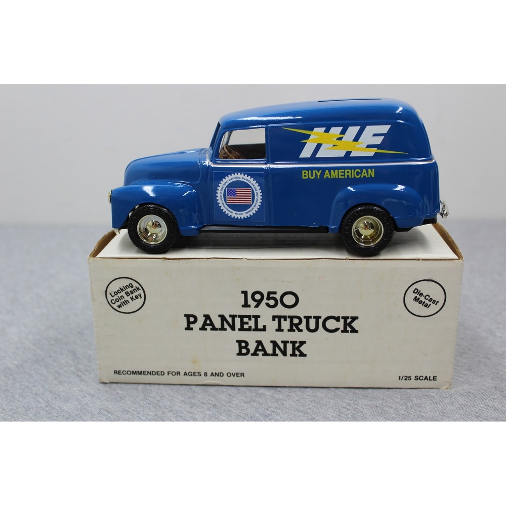 Ertl 1950 Panel Truck Bank Unisex Blue IUE Buy American Die-Cast 1/25 Scale 7686